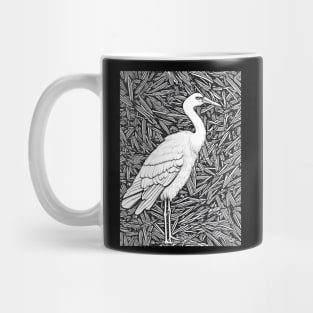 LONELY CRANE BLACK AND WHITE Mug